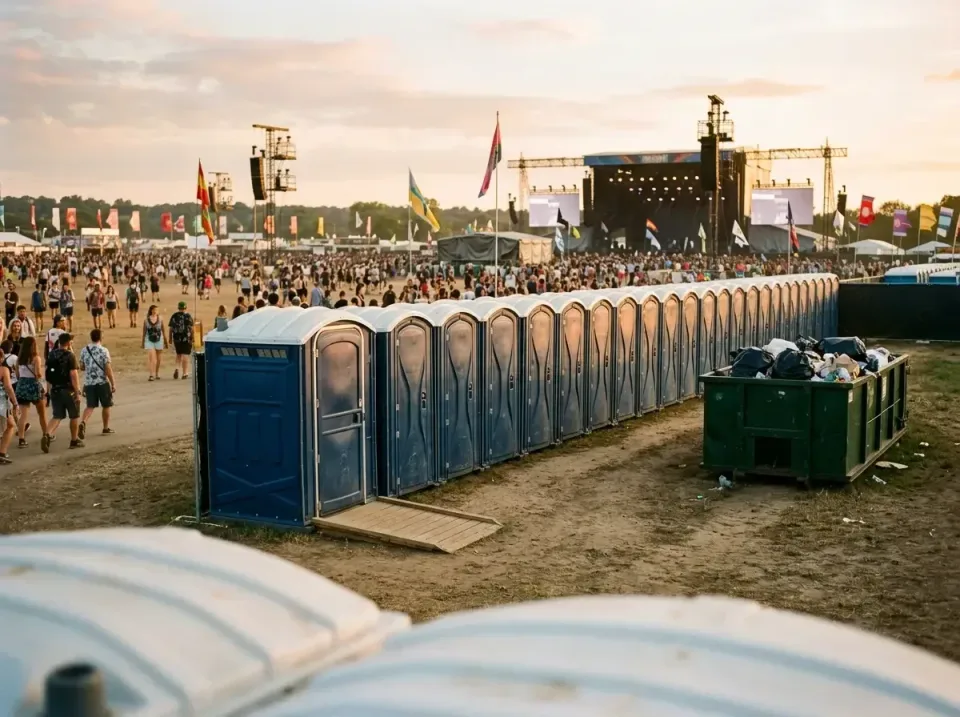 Porta Potty — Music Festival Porta Potty — Music Festival — Porta Potty, Roll-off Dumpster, Concert Stage, Music Festival, Toilet and Dumpster Rentals