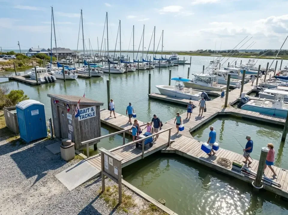 Porta Potty — Marina — Porta Potty, Bait And Tackle Shop, Wooden Dock, Marina, Toilet and Dumpster Rentals