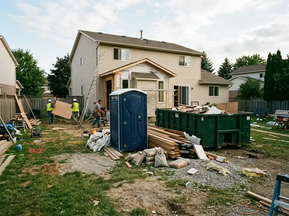 Porta Potty — Residential Renovation Porta Potty — Residential Renovation — Porta Potty, Roll-off Dumpster, Construction Crew, Residential Renovation, Toilet and…