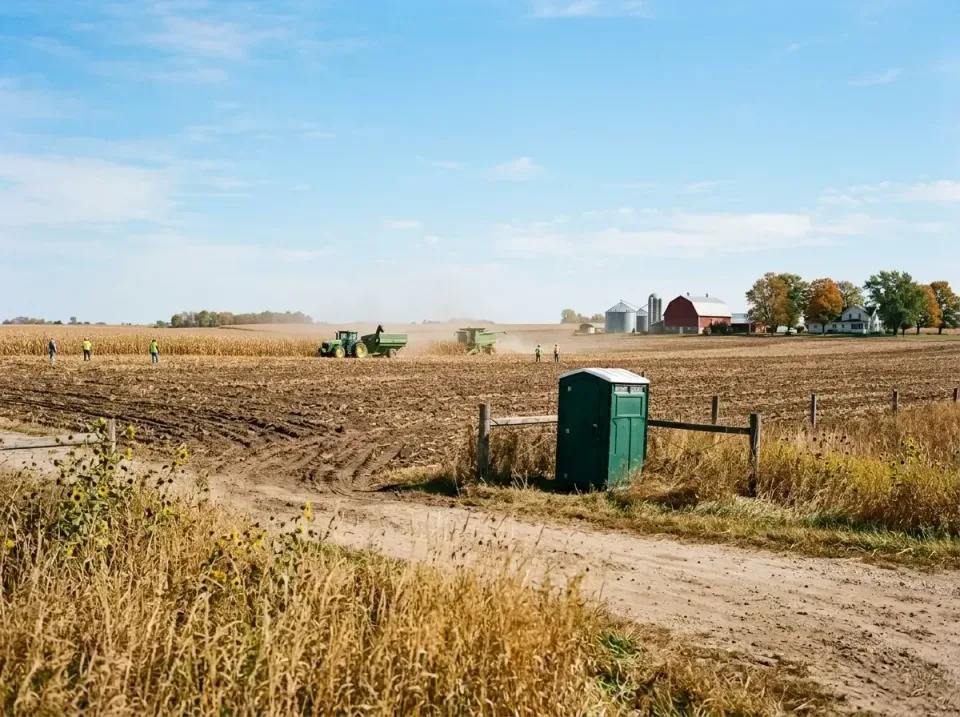 Porta Potty — Rural Setting — Porta Potty, Tractor, Grain Cart, Rural Setting, Toilet and Dumpster Rentals