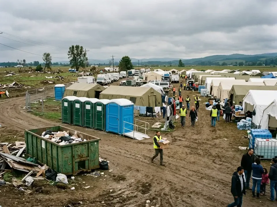Porta Potty — Emergency Relief Camp — Porta Potty, Roll-off Dumpster, Canvas Tent, Emergency Relief Camp, Toilet and Dumpste…