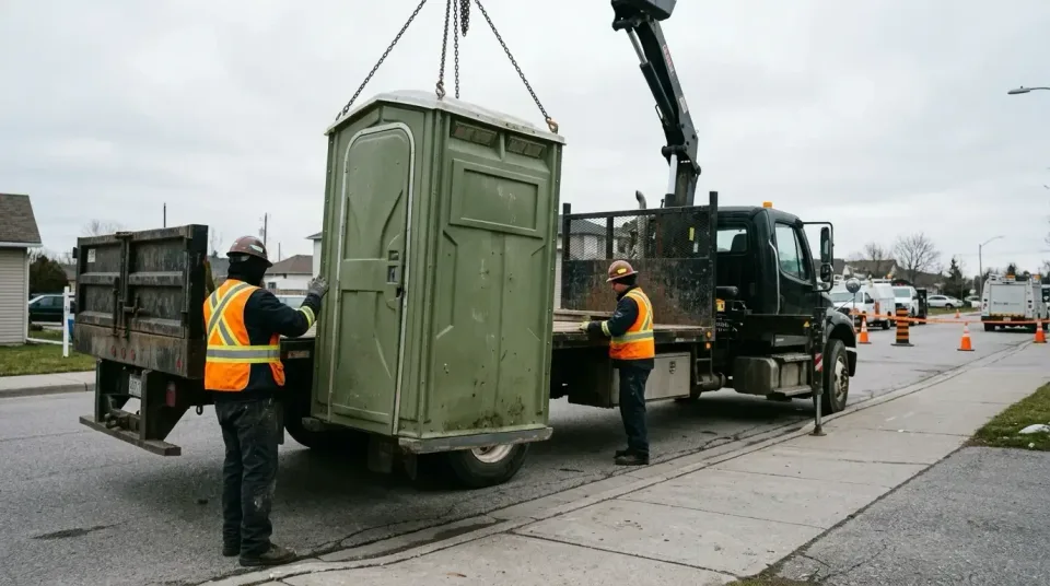 Portable Toilet — Outdoor — Portable Toilet, Boom Truck, Crane Arm, Outdoor, Toilet and Dumpster Rentals