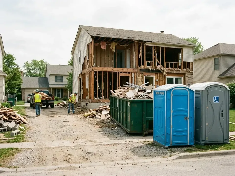 Roll-off Dumpster — Residential Construction — Roll-off Dumpster, Porta Potty, Handicap Accessible Portable Toilet, Resident…